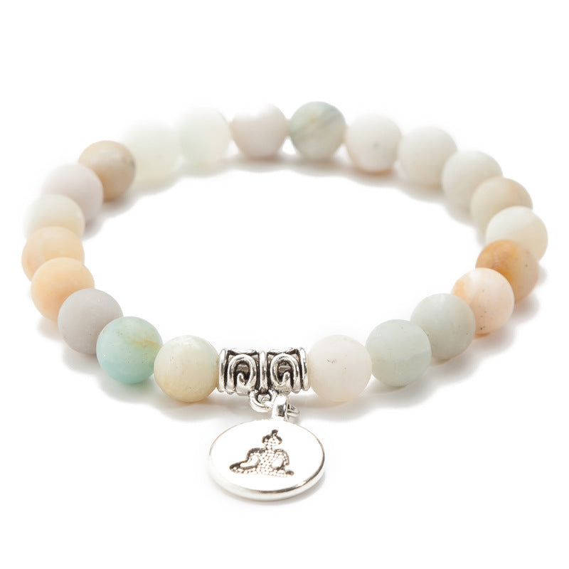 Lotus Pendant Yoga Energy Bead Bracelet