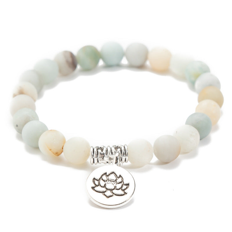 Lotus Pendant Yoga Energy Bead Bracelet