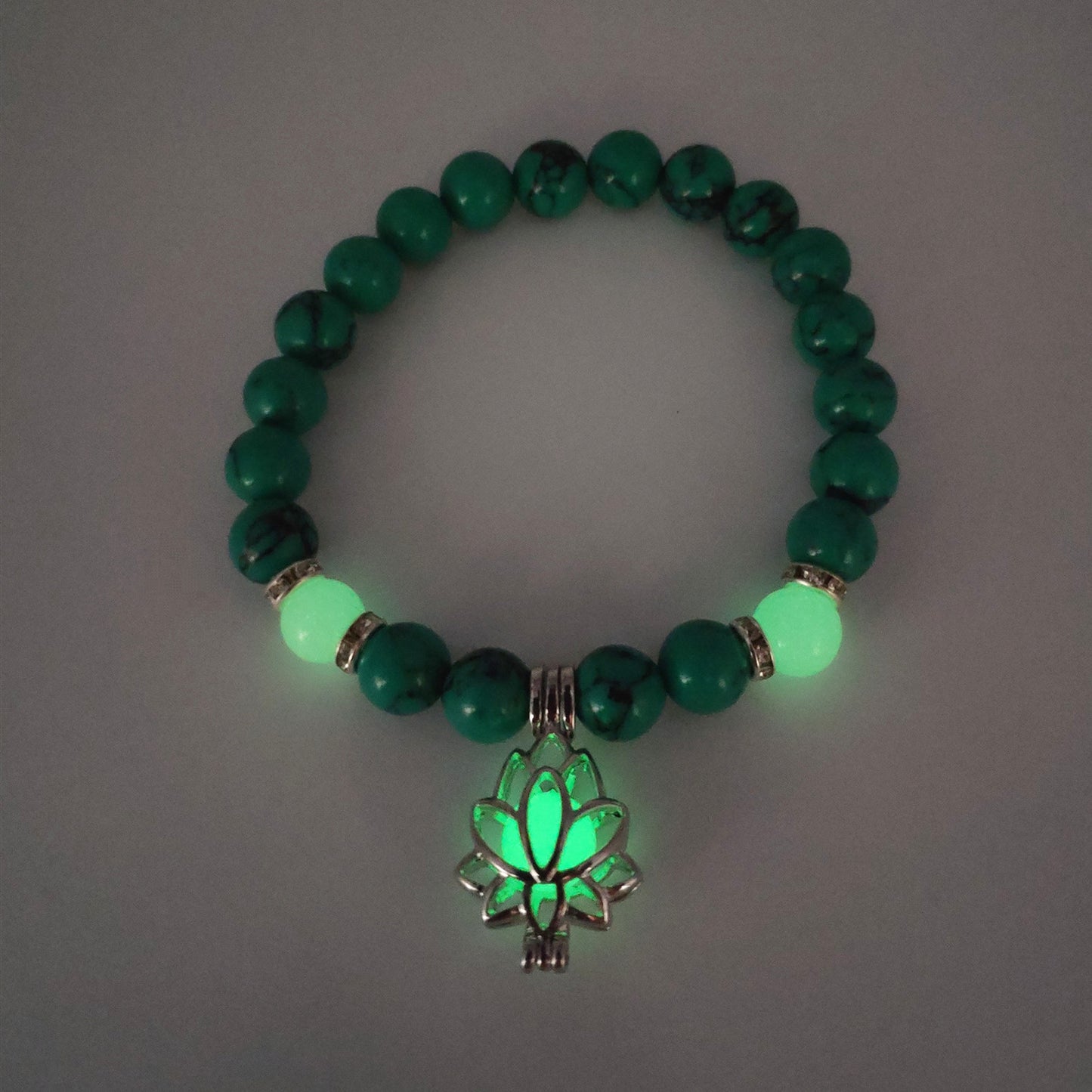 Glowing Turquoise Bead Yoga Energy Bracelet