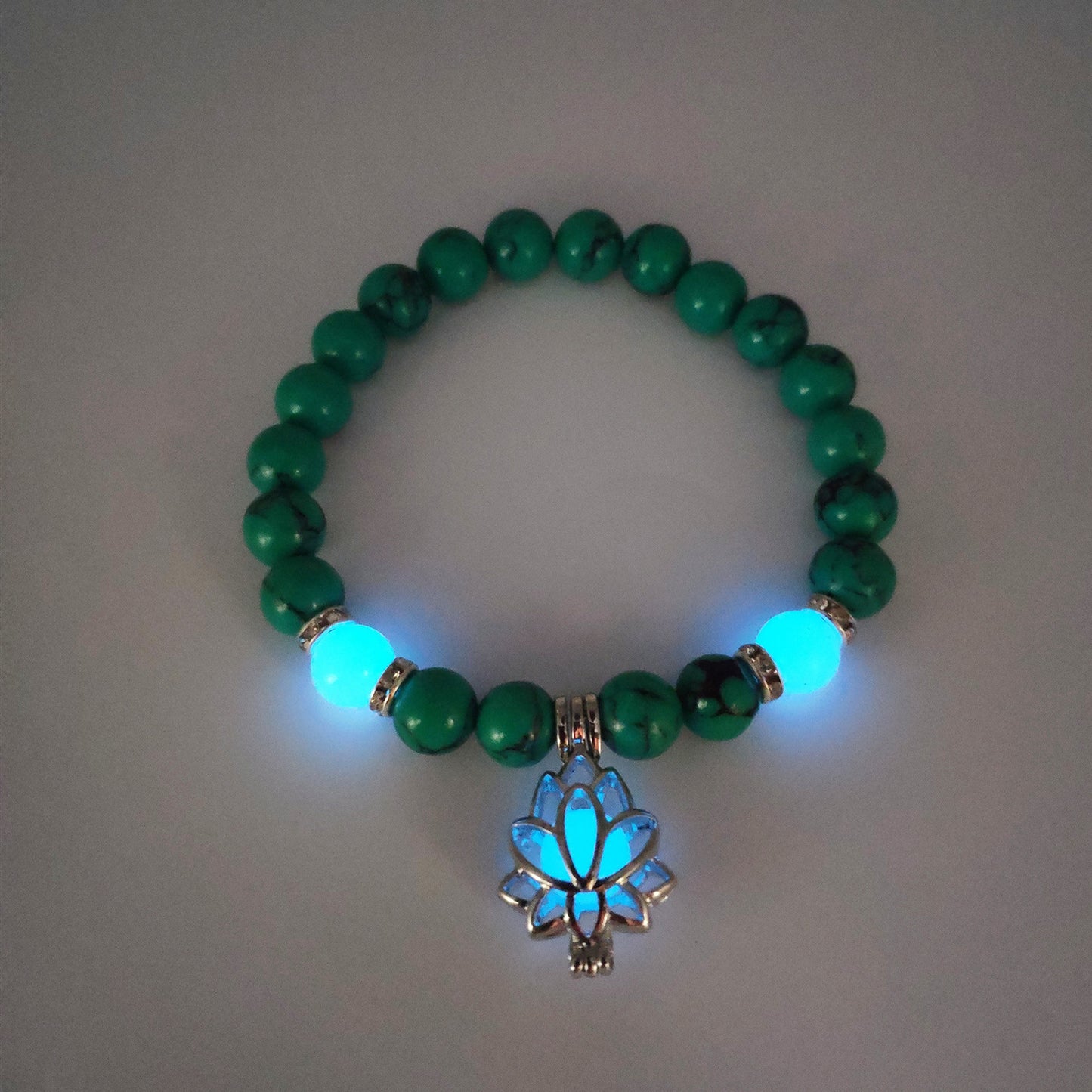 Glowing Turquoise Bead Yoga Energy Bracelet