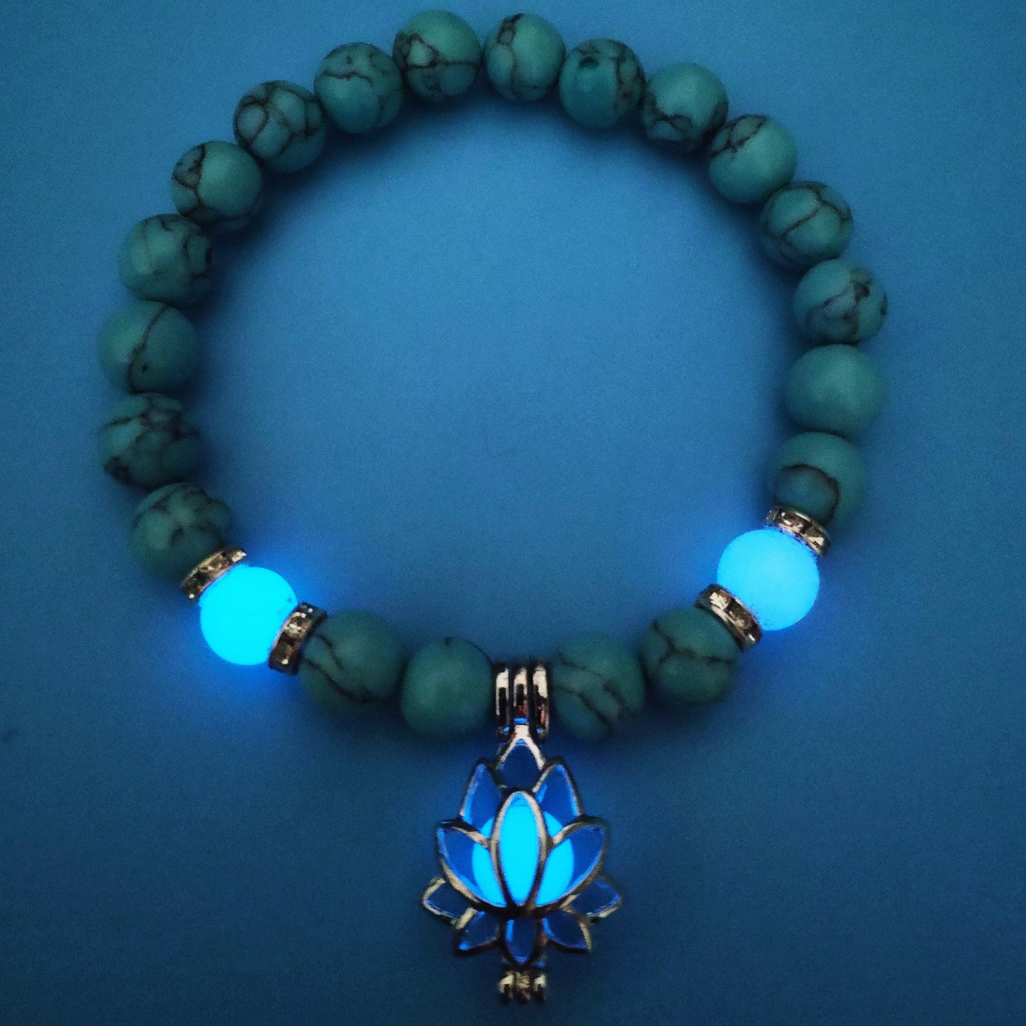 Glowing Turquoise Bead Yoga Energy Bracelet