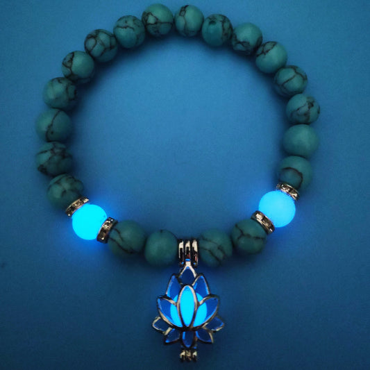Glowing Turquoise Bead Yoga Energy Bracelet