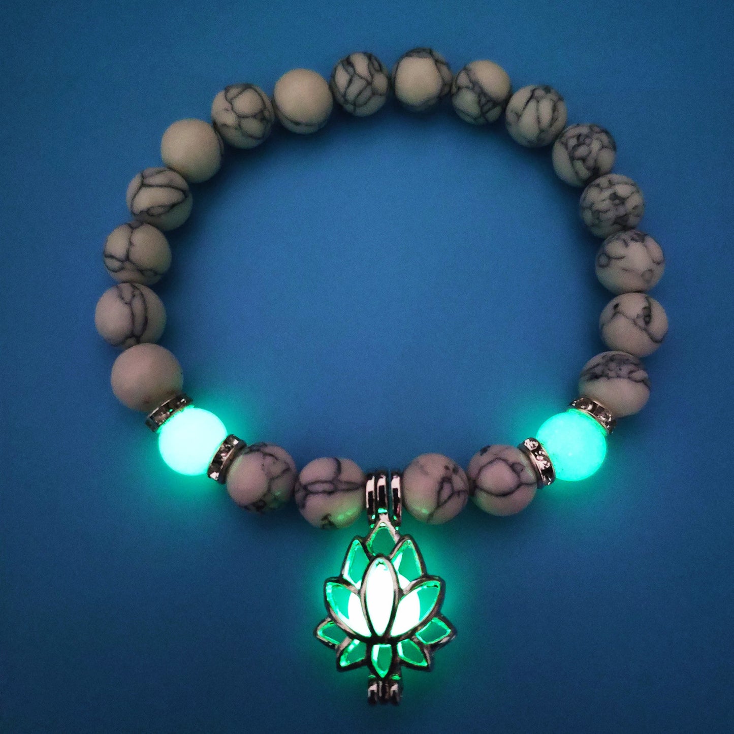 Glowing Turquoise Bead Yoga Energy Bracelet