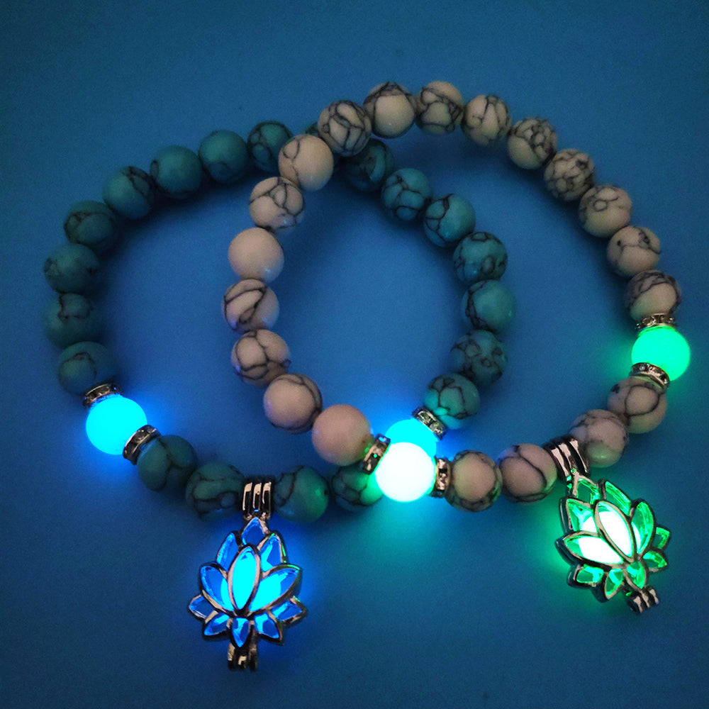 Glowing Turquoise Bead Yoga Energy Bracelet